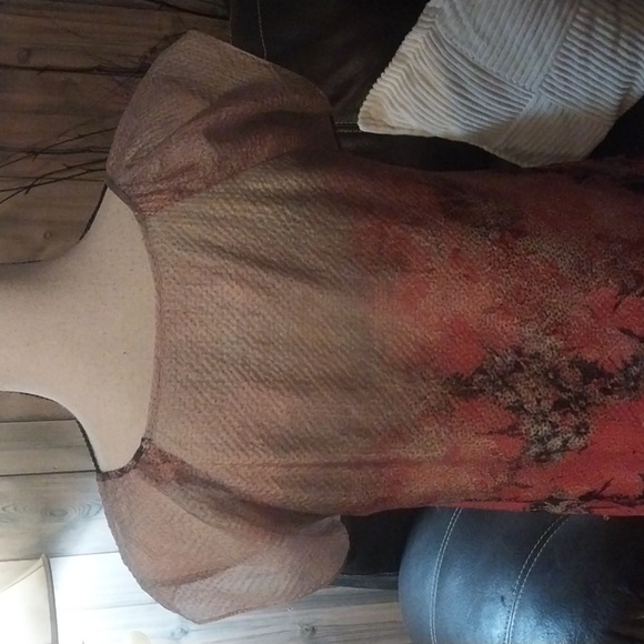 Hugo Boss Orange Floral Sleeveless Key Hole on the Back Silk Mini Dress Size 2 - Picture 6 of 10